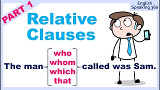 RELATIVE CLAUSES with Who  Whom  Which  That PART 1 Easy Grammar Explanation of relative clauses [upl. by Trueman]