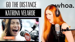 VOICE COACH REACTS  Katrina Velarde GO THE DISTANCE the super intense vocal distance [upl. by Ynnej]