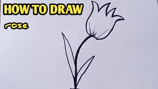 How to draw a rose  step by step  Draw some dreams drawing rose Drawsomedreams stepbystep [upl. by Tillman]