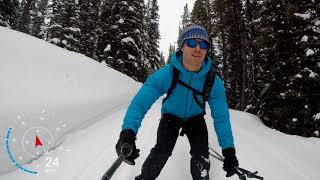 Cross Country Skiing at Pocaterra  4k [upl. by Gnanmas467]