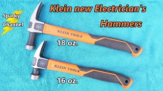 Klein New Electrician Hammers 16 oz and 18 oz with Fiberglass Handles [upl. by Saied]