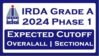 IRDA Grade A 2024 Phase 1 Expected Cutoff [upl. by Oile565]