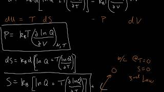 Other Thermo Variables from the Partition Function Nov 20 2017 [upl. by Nohj]