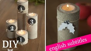 Weihnachtsdeko basteln  Adventskranz aus Beton Tutorial  advent wreath Howto  Deko Kitchen [upl. by Nace]