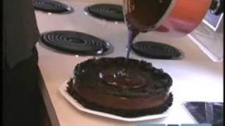 How to Make Chocolate Ganache  Pouring Chocolate Ganache On Cake [upl. by Durning]