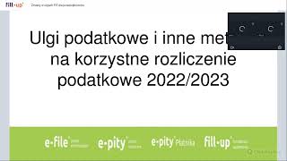 Zmiany w ulgach PIT dla przedsiębiorców Rozliczenie za 2022 rok [upl. by Savior723]