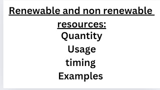 Renewable amp nonrenewable resources Lecture 4 Differences renewableenergy science environment [upl. by Augustin]