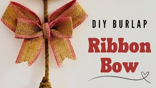 How to make a Burlap Bow in 2 minutes  Using Wired Ribbon [upl. by Haughay933]