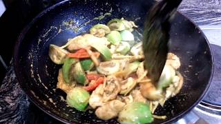 Thai rice recipe  The Green Curry Fried Rice ข้าวผัดแกงเขียวหวาน [upl. by Atinrahs]