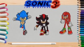 How To Draw Sonic Knuckles Shadow From Sonic The Hedgehog 3Drawing [upl. by Naujyt401]