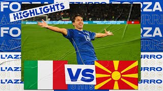 Highlights ItaliaMacedonia del Nord 52  Qualificazioni EURO 2024 [upl. by Jacenta]