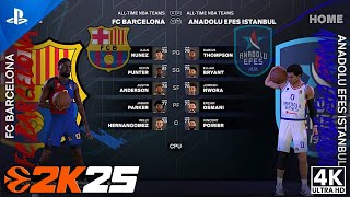 BARCELONA Maintains TOP Spot vs ANADOLU EFES  PS5 4K60 EUROLEAGUE 2K25 Realistic Gameplay [upl. by Learsiy]