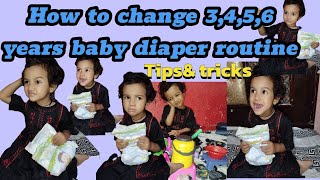 How to change 3456 yearbaby girl diaper routine wear routine with tips and tricks Mirhaoman20 [upl. by Lemire]