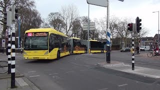 Diverse Qbuzz UOV bussen Vaartscherijnbrug te Utrecht  VanHool newAGG300  17 maart 2016 [upl. by Tollmann]