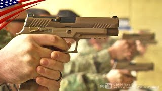 US Militarys New 9mm Handgun M17 amp M18 SIG SAUER P320 [upl. by Nugesulo208]