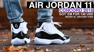 WORTH 130 quotCONCORD” AIR JORDAN 11 BY KICKWHO ON FEET REVIEW [upl. by Figueroa]