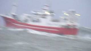 Pelagic Trawler Western Viking leaving a rough Peterheadmpg [upl. by Helyn190]