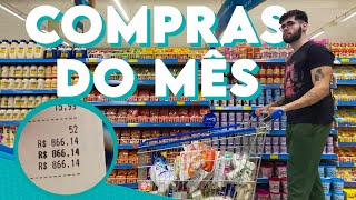 COMPRAS DO MÊS COMPLETA NO SUPERMERCADO PARA 1 PESSOA  QUANTO GASTEI [upl. by Sadnak128]