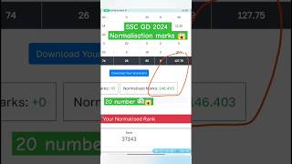 SSC GD SCORE CARD NORMALISATION MARKS SSC GD 2024 sscgd gd result cuttoff [upl. by Nyleuqaj]