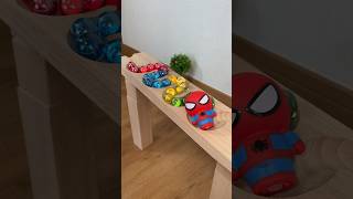 Marble Run ASMR☆HABA Wave Slope amp spiderman skeleton car shorts marblerun gomarblerungo [upl. by Anirtap]