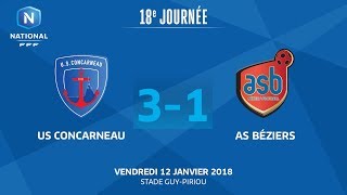 J18  US Concarneau  AS Béziers 31 le replay [upl. by Reahard]