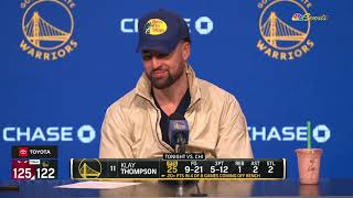 Klay Thompson Postgame Interview  Golden State Warriors lose to Chicago Bulls 125122 [upl. by Nailij236]