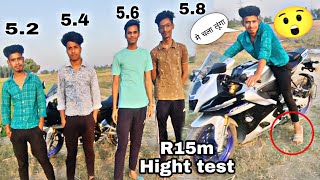 Yahama R15 M❤️ V4 Bs6 2022 Height Test  Minimum Height For R15 M Bs6 Model  52 54 56 58 Test [upl. by Legir]