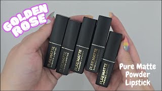 Golden Rose New Lipstick Collection  Pure Matte Powder Lipsticks goldenrose makeup reklam değil [upl. by Admama]