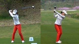 Slow HD KIM JaYoung 2013 Dual view Driver Golf Swing 1KLPGA Tour [upl. by Thisbee]