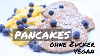 VEGANE PANCAKES  IDEAL ZUM ABNEHMEN  OHNE ZUCKER amp CO  mit Nährwertangaben [upl. by Belva]