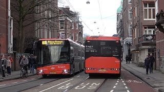 Autobussen van Connexxion in het centrum van Amsterdam [upl. by Zurheide]