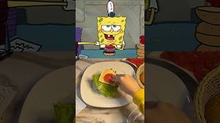 SpongeBob Krabby patty burger  flipping Krabby patty spongebob krabbypatty shorts burger [upl. by Novak]