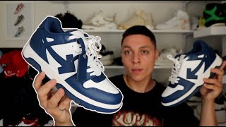 OFFWHITE Out Of Office quotOOOquot Low Tops Dark Blue White Review  ON FOOT [upl. by Kado408]