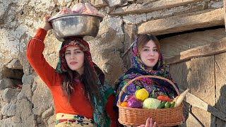 Cooking ovenrolled kebab in a mountain village [upl. by Benedic]