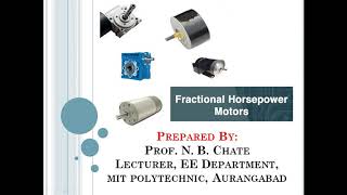 Lecture49 Chapter 5 Fractional Horse Power Motors [upl. by Malynda]