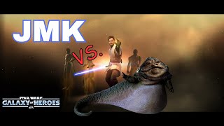 JMK vs Jabba 5v5 swgoh [upl. by Atinniuq]