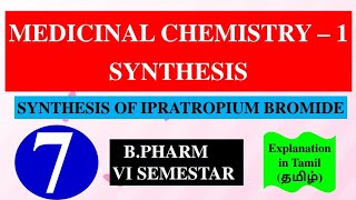 SYNTHESIS OF IPRATROPIUM BROMIDE  MEDICINAL CHEMISTRY  1  B PHARM 4TH SEMESTER [upl. by Coats203]