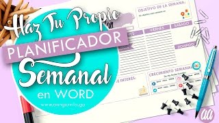 Cómo Hacer un Planificador Semanal En WORD [upl. by Clymer]