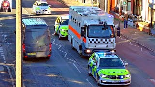 High Security Police Convoy HMP GMP BMW X5 Great Sirens [upl. by Irrahs]