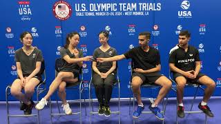 2024 US Olympic Trials  Table Tennis  Post Event Press Conference [upl. by Margy190]