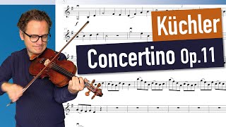 Küchler Concertino Op 11  1st Movement  violin sheet music  Piano Accompaniment  var tempi [upl. by Martinic]