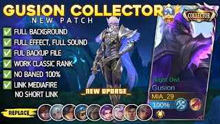 New  Script Skin Gusion Collector Night Owl No Password  Full Effect Voice  Patch Terbaru [upl. by Anidem]