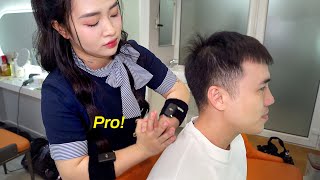 ASMR A special enough Relax at a Barbershop in Vietnam Ear Cleaning Massage Shampoo [upl. by Sulecram]