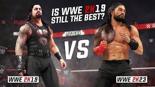 WWE 2K19 vs 2K23 Comparison Which is better [upl. by Ahsenev527]