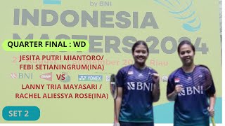 JP MIANTOROF SETIANINGRUM VS LANNY TRIA MRA ROSE II INDONESIA MASTERS 2024 II QF  WD II SET 2 [upl. by Ardyaf]