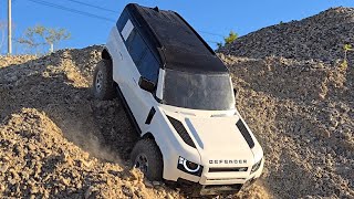 RC Car Landrover New Defender 110 3D Printed Body Shell Test Run [upl. by Sherourd]