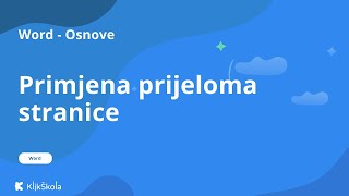 13 Primjena prijeloma stranice u Wordu [upl. by Alicia]