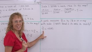 How to calculate distances on the map or in reality using the map scale [upl. by Davin]