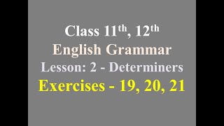 PSEB 11th 12th Class English Grammar Lesson 2 Exercises 19 20 21 [upl. by Atims]