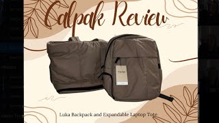 Calpak Review  Luka Backpack  Mini Key Pouch  Luka Expandable Laptop Tote [upl. by Lilian257]